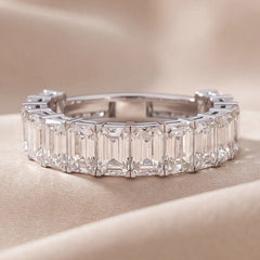 4.95 CT Radiant Cut Half Eternity Ring