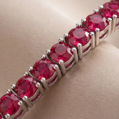 4.54 CT Round Ruby Tennis Bracelet