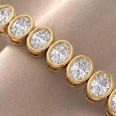 12.25 CT Oval Cut Diamond Bezel Tennis Bracelet