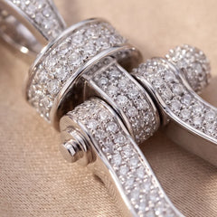 0.58 CT Round Diamond Horseshoe Chain Pendant