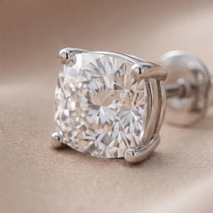 2 CT Square Cushion Diamond Stud Earrings