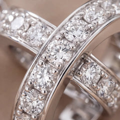 0.48 CT Round & Princess Diamond Interlocking Circle Chain Necklace