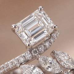 3.87 CT Multi Shape Diamond Leaf Bypass Ring
