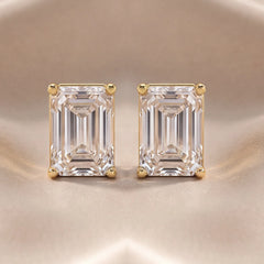 2 CT Radiant Diamond Stud Earrings