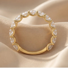 5.40 CT Oval Diamond Half Eternity Ring