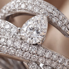 3.69 CT Round & Pear Diamond Wrap Cocktail Ring