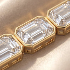 12.00 CT Emerald Cut Diamond Bezel Tennis Bracelet