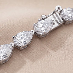 14.60 CT Pear Cut Diamond Tennis Necklace