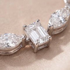 1.20 CT Multi Shape Diamond Bezel Bar Necklace