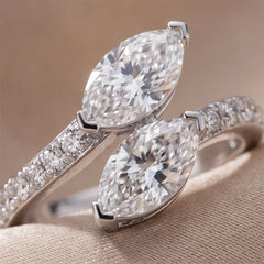 2.58 CT Marquise Diamond Crossover Ring