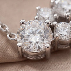 1.25 CT Round Diamond Cluster Chain Necklace