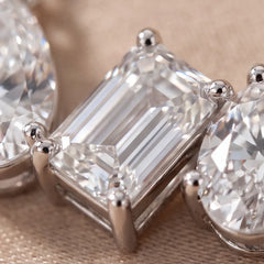 3.00 CT Multi Shape Diamond Three Stone Chain Necklace