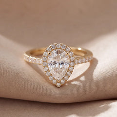1.53 CT Pear Cut Halo Ring