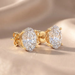 2 CT Oval Diamond Stud Earrings