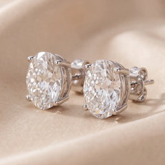 2 CT Oval Diamond Stud Earrings