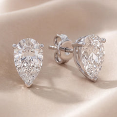2 CT Pear Diamond Stud Earrings