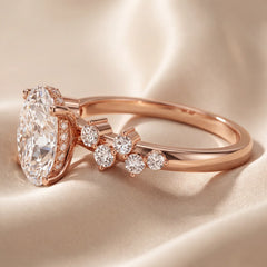 1.83 CT Oval Solitaire Side Stone Diamond Ring