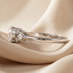 1.16 CT Round Diamond Marquise Accent Ring