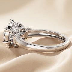 3.18 CT Round Diamond Accent Ring