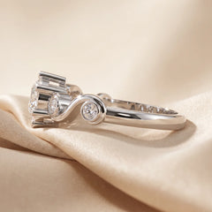1.18 CT Round Diamond Accent Ring