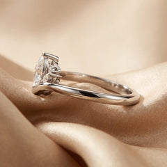 1.04 CT Oval Diamond Accent Ring