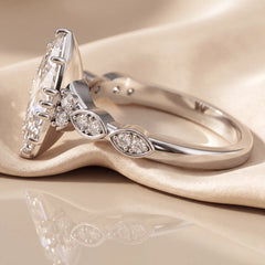 1.64 CT Marquise Side Diamond Ring