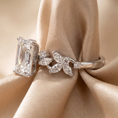 2.28 CT Emerald-cut Diamond Side Stone Ring