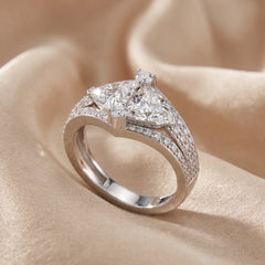 2.61 CT Double Trillion Diamond Split-Shank Cocktail Ring
