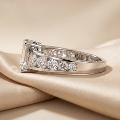 2.61 CT Emerald-Cut Diamond Channel Ring