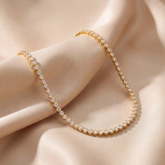 8.81 CT Round Diamond Bezel-set Tennis Necklace