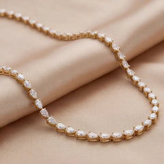 19.5 CT Pear Diamond Tennis Necklace