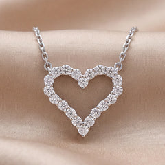 0.78 CT Diamond Open Heart Pendant