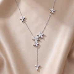 1.94 CT Marquise Diamond Floral Y-Drop Necklace
