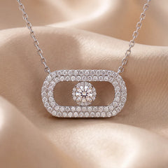 0.71 CT Round Diamond Bar Pendant