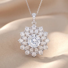 4.36 CT Pear & Round Diamond Halo Pendant