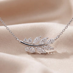 1.02 CT Marquise & Round Diamond Leaf Pendant