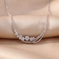 0.28 CT Diamond Graduated Crescent Necklace