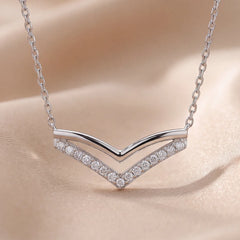 0.19 CT Diamond Double V Necklace