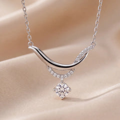 0.51 CT Round Diamond Solitaire Drop Necklace