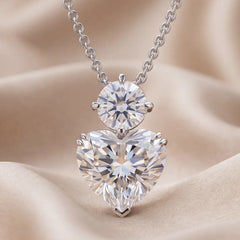 12.00 CT Heart & Round Diamond Pendant
