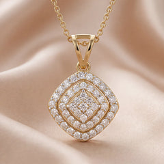 1.03 CT Cushion Diamond Halo Pendant