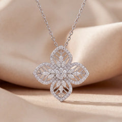 1.20 CT Marquise & Round Diamond Floral Pendant