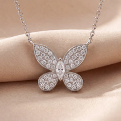 0.84 CT Round & Marquise Diamond Butterfly Pendant