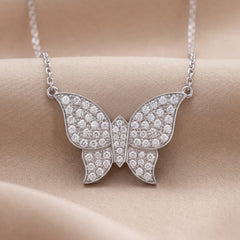 1.52 CT Round Diamond Butterfly Pendant