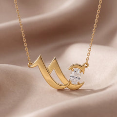 1 CT Oval Diamond Solitaire Abstract Chain Pendant