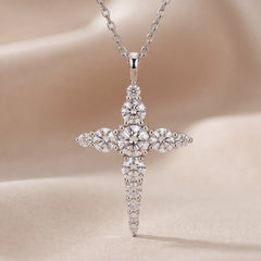 1.84 CT Round Diamond Cross Chain Pendant