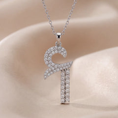 0.46 CT Round Diamond Pave Letter Pendant
