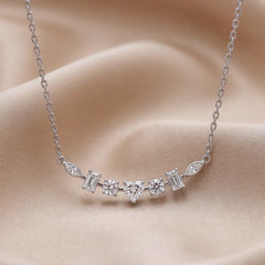 1.35 CT Multi Shape Diamond Bar Necklace