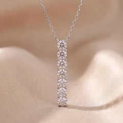 1.68 CT Round Diamond Vertical Bar Pendant