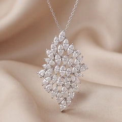 9.58 CT Marquise & Pear Cut Diamond Cluster Pendant